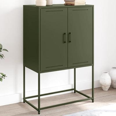 Hoge kast 68,5x38,5x107 cm staal olijfgroen