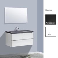 Badkamermeubelset Sanilux Senza Stone 100x47x50 cm 2 Kraangaten Hoogglans Wit - thumbnail