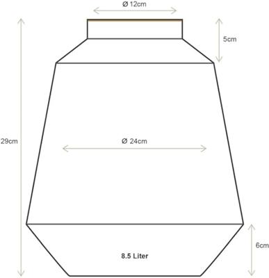 Pip Studio Vaas Metaal Strepen Lichtblauw/Goud 29cm