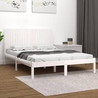 Bedframe zonder matras massief grenenhout wit 200x200 cm - thumbnail