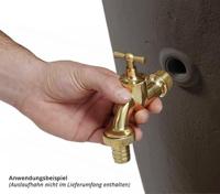 Garantia regenton met bloembak 300 liter mokka - thumbnail