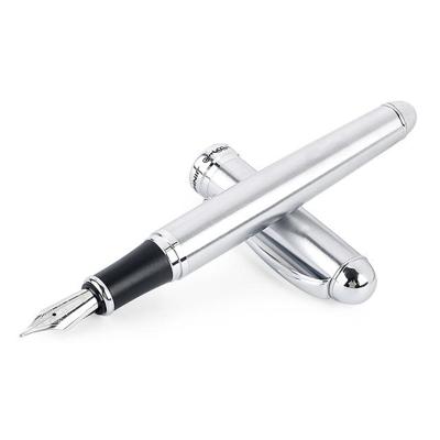 X750 briefpapier RVS Vulpen middellange NIB inkt pennen school Oiifice gift NIB grootte: 0.5 mm (zilver)