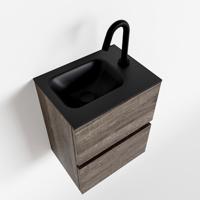 MONDIAZ ADA 40cm toiletmeubel dark brown. LEX wastafel urban rechts 1 kraangat - thumbnail