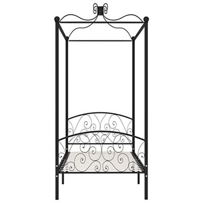Hemelbedframe metaal zwart 100x200 cm - thumbnail