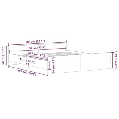 Bedframe met hoofd- en voeteneinde sonoma eikenkleur 180x200 cm
