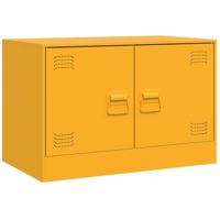 Tv-meubelen 2 st 67x39x44 cm staal mosterdgeel - thumbnail