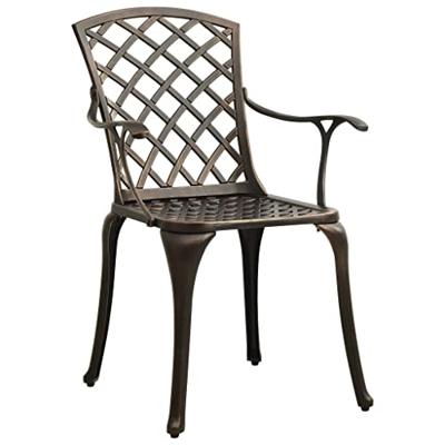 Tuinstoelen 4 st gietaluminium bronskleurig