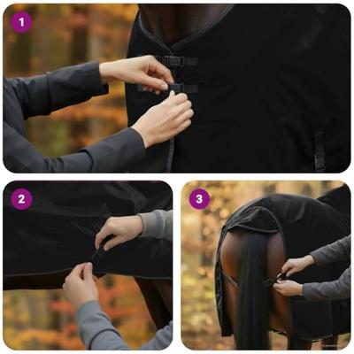 VidaXL Paardendeken donkergroen en zwart 75 cm polyester