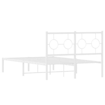 Bedframe met hoofdbord metaal wit 120x200 cm Bedframe met hoofdbord metaal wit 120x200 cm