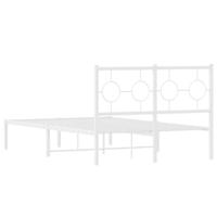 Bedframe met hoofdbord metaal wit 120x200 cm - thumbnail