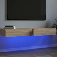 Tv-meubelen 2 st met LED-verlichting 60x35x15,5 cm sonoma eiken - thumbnail