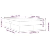 Opbergbed met matras Donkergrijs 140 x 190 cm Polyester - thumbnail