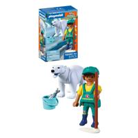 PLAYMOBIL Animals & Friends dierentuin: ijsbeer en dierenverzorger 72090 - thumbnail