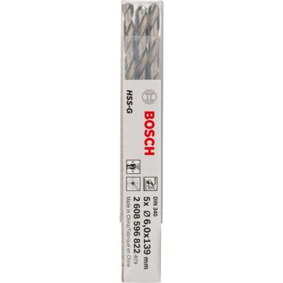 Bosch Accessoires Metaalboren HSS-G, DIN 340 6 x 91 x 139 mm 5st - 2608596822 Bosch Accessoires Metaalboren HSS-G, DIN 340 6 x 91 x 139 mm 5st - 2608596822