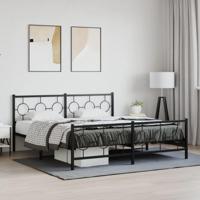 Bedframe met hoofd- en voeteneinde metaal zwart 183x213 cm - thumbnail