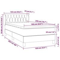 Boxspring met matras stof taupe 100x200 cm - thumbnail