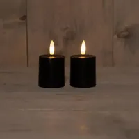LED Kaarsen zwart set a 2 Ø4,5xH8cm - thumbnail