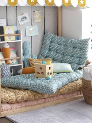 Vloermatras blauw/groen