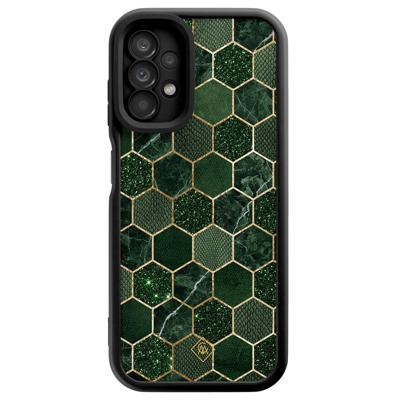 Samsung Galaxy A13 4G zwarte case - Kubus groen