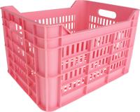 AMIGO fietskrat 30 liter kunststof roze - thumbnail