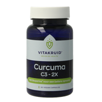 Vitakruid Curcuma C3-2X (95% curcuminoiden) met Bioperine 30 Vegetarische capsules - thumbnail