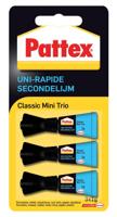 Secondelijm Pattex Classic mini trio tube 3x1gram op blister - thumbnail