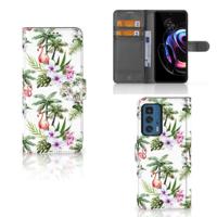 Motorola Edge 20 Pro | Telefoonhoesje | Met pasjeshouder | Flamingo Palms - thumbnail