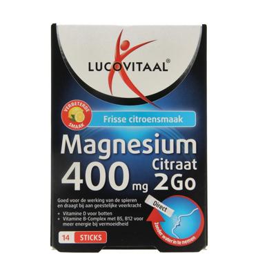 Lucovitaal Magnesium 400 mg 2Go Poedersticks