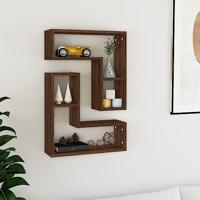 Wandschappen 2 st 50x15x50 cm bewerkt hout bruin eikenkleur - thumbnail