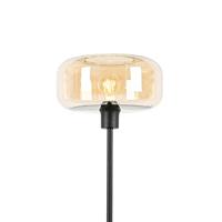 QAZQA Art deco vloerlamp zwart met amber glas - Bizle - thumbnail