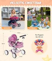 Kleine Poppenwagen Smarty - Pink Jeans - thumbnail