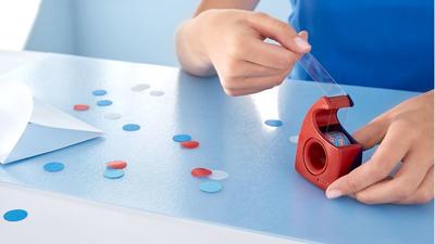 tesa Plakbanddispenser 57444-00001-00 Rood, Blauw Rolbreedte (max.): 19 mm Rollengte (max.) 33 m