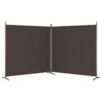 Kamerscherm met 2 panelen 348x180 cm stof bruin - thumbnail