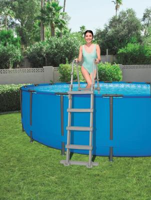 Bestway flowclear zwembadladder met 4 treden 122 cm