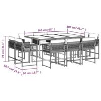 11-delige Tuinset met kussens poly rattan grijs - thumbnail