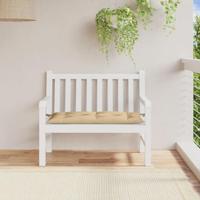 Tuinbankkussen 100x50x7 cm stof gemleerd beige - thumbnail