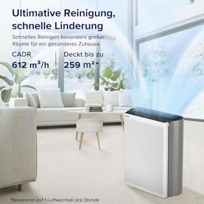 Luchtreiniger - Levoit - Everest Air - 3-traps filtratie - Geschikt voor ruimtes tot 130 m² - Nachtmodus - 70 W - Grijs