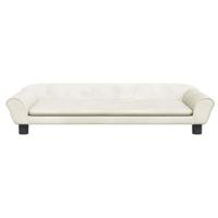 Kinderbank 100x50x26 cm fluweel crmekleurig - thumbnail