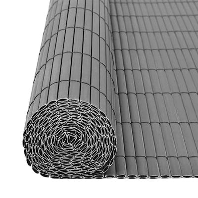 VidaXL Tuinafscheiding dubbelzijdig 90x300 cm pvc grijs VidaXL Tuinafscheiding dubbelzijdig 90x300 cm pvc grijs