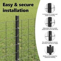 VidaXL Hek met paal grijs 0,8 x 10 m staal en pvc - thumbnail