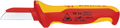Knipex Kabelmes | Geïsoleerde meercomponenten-greep | VDE-getest | Lengte 190 mm | Zelfbedieningskaart/blister - 98 54 SB