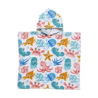 Strandponcho kids sea life - multikleur - 60x110 cm - thumbnail