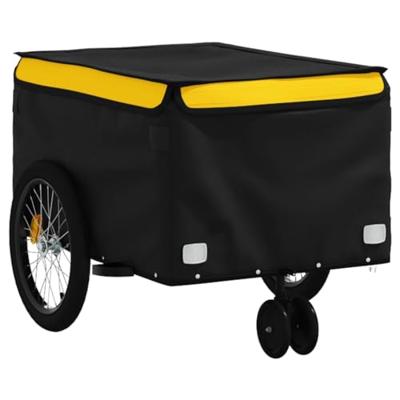 VidaXL Fietstrailer 30 kg ijzer zwart en geel