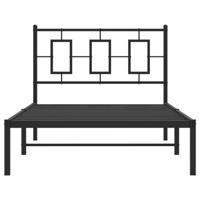 Bedframe met hoofdbord metaal zwart 100x190 cm - thumbnail