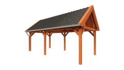 Trendhout Zadeldak XL overkapping 700x380 cm Lariks/Douglas blank- Zadeldak- Hout- Trendhout