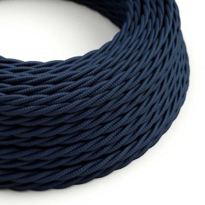 Strijkijzersnoer Donkerblauw (gevlochten) - linnen | 10cm | Creative-Cables | Creative-Cables | Creative-Cables | Creative-Cables