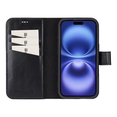 NorthLife iPhone 16 - Leren Afneembare 2-in-1 bookcase telefoonhoes - Zwart