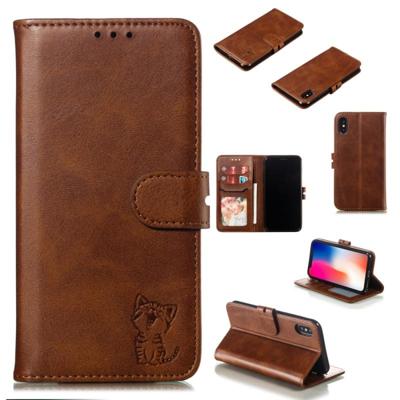 Lederen beschermhoes voor iPhone X & XS (bruin)