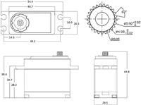 Power HD WH-20KG Waterproof servo met metalen tandwielen (aluminium behuizing) - thumbnail