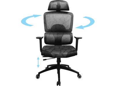 Sandberg ErgoFusion Gaming Chair Pro Universele gamestoel Gecapitonneerde zitting Zwart, Grijs Sandberg ErgoFusion Gaming Chair Pro Universele gamestoel Gecapitonneerde zitting Zwart, Grijs